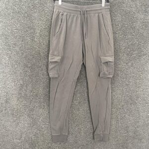 Alo Yoga Pants Medium Gray Cargo Joggers Knit Elastic Waist Pockets Gym